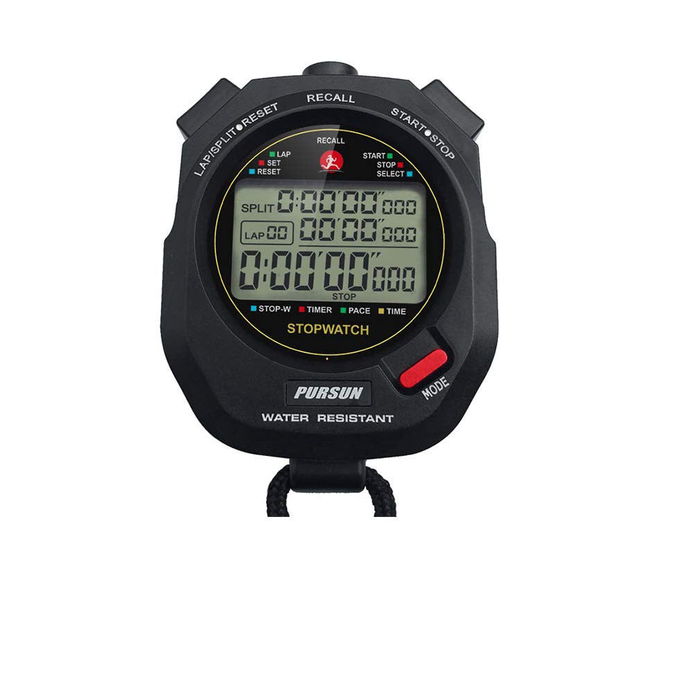 Professional Timer Stopwatch, Digital Sports Stopwatch With Countdown Timer, 100 Lap Memory, 0.01 Second Timing,Water Resistant,