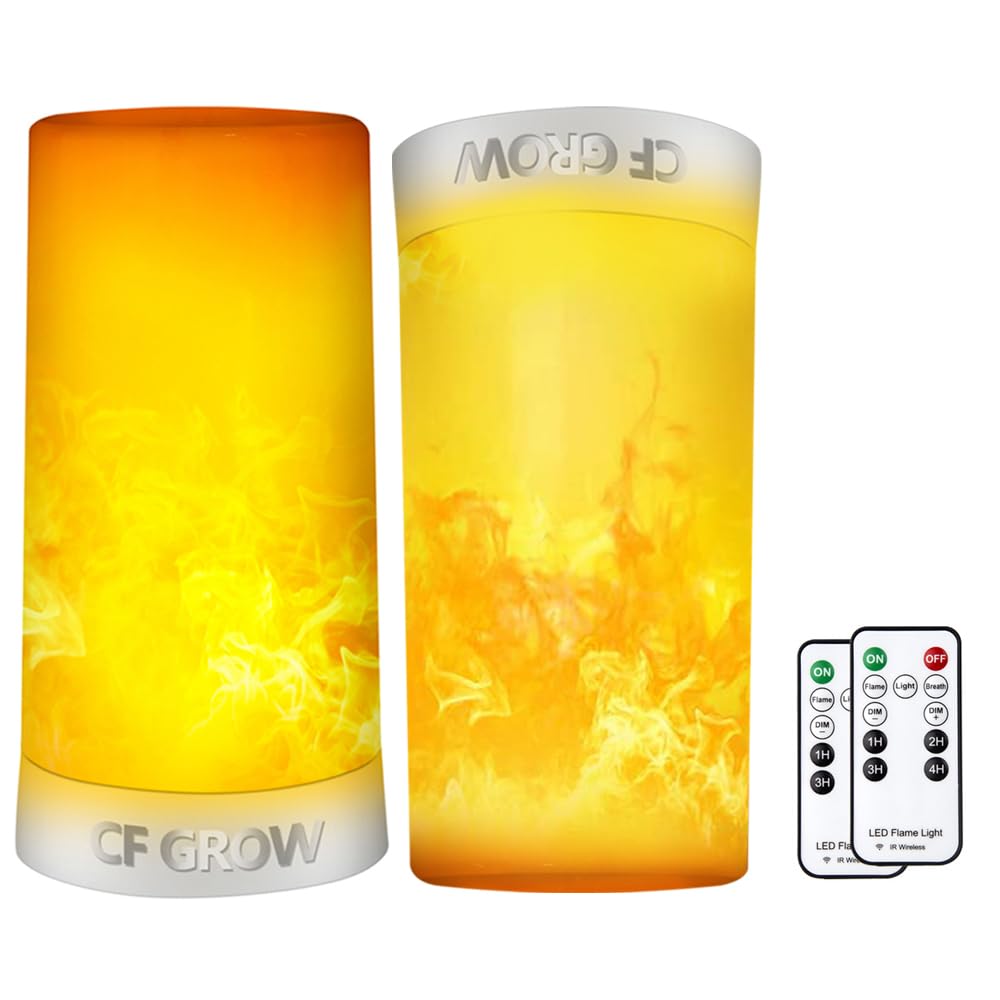 Led Flame Effect Light, Fireplace Light With Remote & Timer, Usb Rechargeable Battery Operated Flame Lamp, Waterproof Dimmable 4