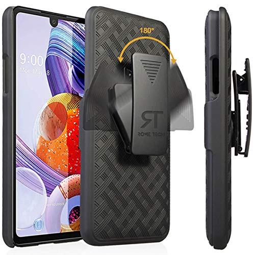 Rome Tech Holster Case For Lg Stylo 6 With Belt Clip   Slim Heavy Duty Shell Holster Combo   Rugged Phone Cover With Kickstand  