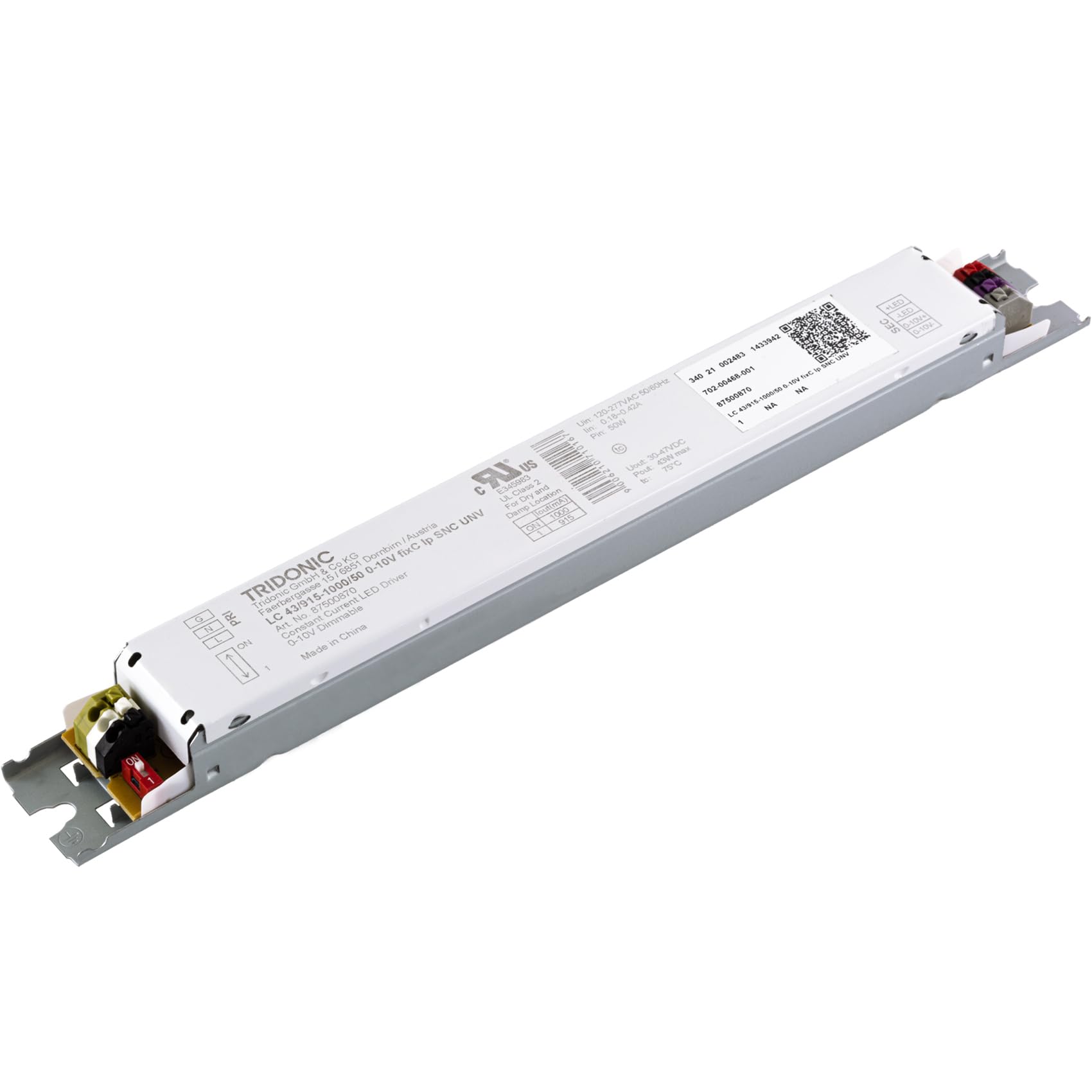 Pack of 5 - Tridonic Linear Essence Series 43 Watts Constant Current LED Driver, 0-10V Dimmable LC 43/915-1000/50 0-10V fixC lp 
