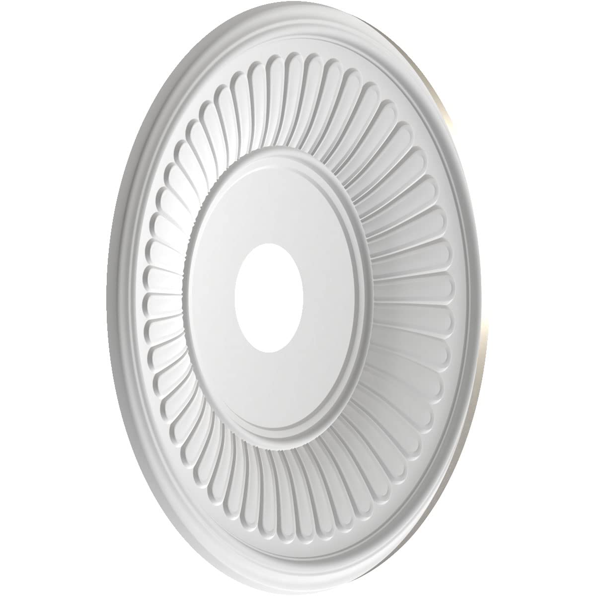 Ekena Millwork Cmp19Bebal Berkshire Thermoformed Pvc Ceiling Medallion (Fits Canopies Up To 8 3/8), 19Od X 3 1/2Id X 1P, Bright