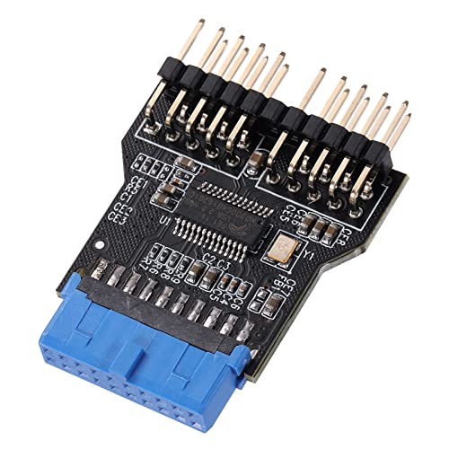 Mzhou Usb 3.0 9Pin To Usb2.0 9Pin Front Panel Socket Adapter Card,Usb 3.0 Motherboard 19Pin To Dual 9 Pin Interface Expansion Card