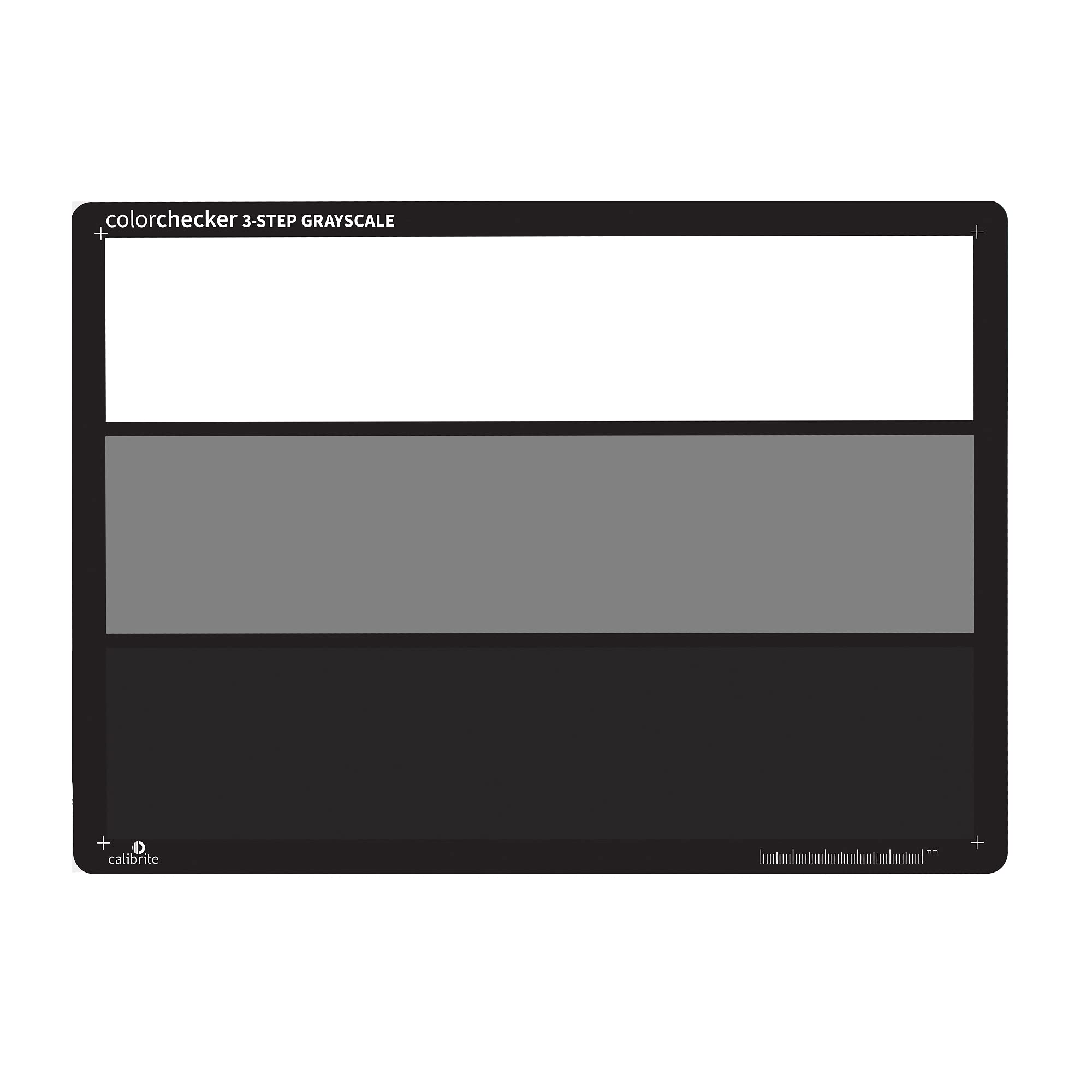 Calibrite ColorChecker 3 Step Grayscale Target for White Balance and Exposure Control, Full Size White 18% Gray and Black Refere