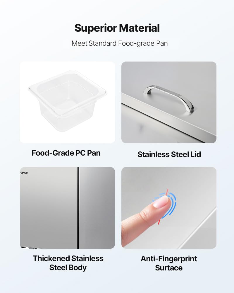 Vevor 60W Commercial Refrigerator, 15.4 Cu. Ft Sandwich Prep Refrigerated Table, Mega Top Food Prep Fridge With 24 Pans And Cutt