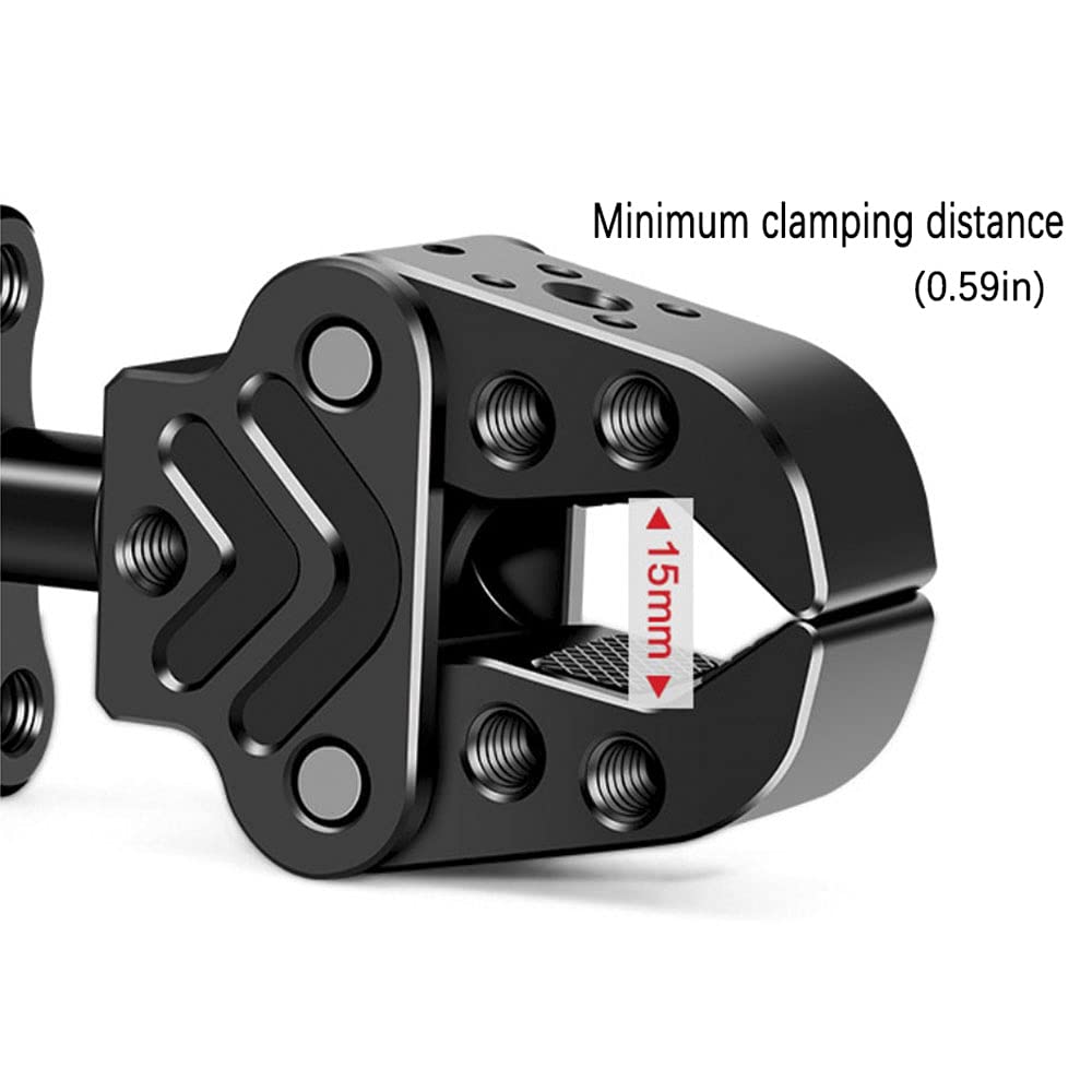 Happypopo Super Clamp Camera Clamp Mount With 1/4'' Thread Bottom Clamp For Gopro Camera ,Ronin,Lcd Field Monitor, Led Lights, F