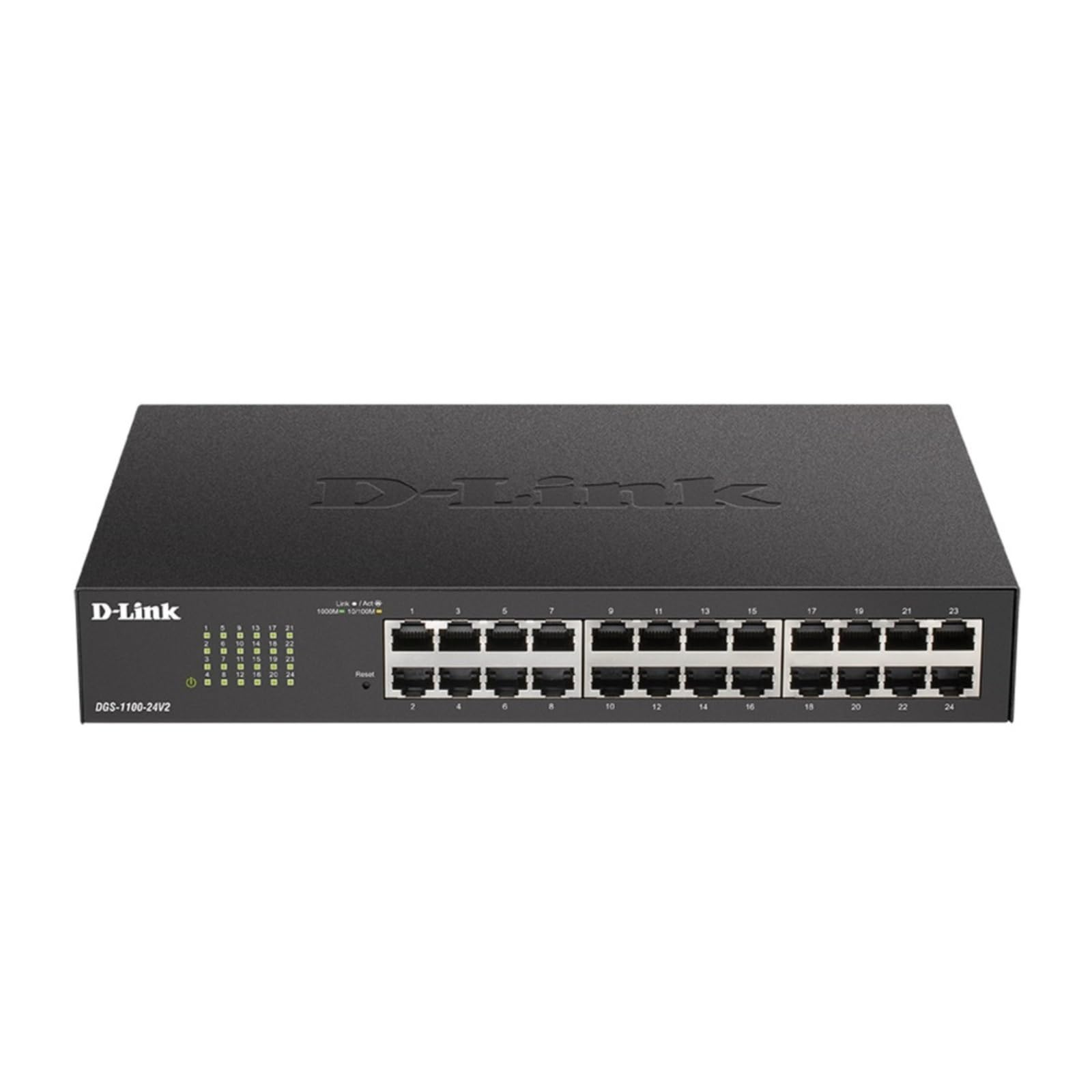D Link Ethernet Switch 24 Port Gigabit Easy Smart Managed Network Internet Desktop Or Rack Mountable (Dgs 1100 24V2) Black