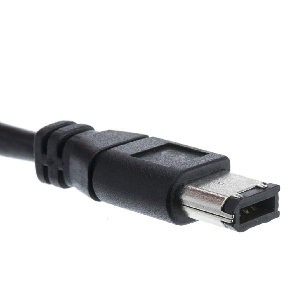 Cablewholesale Firewire 400 4 Pin To 6 Pin Cable, Male To Male Ilink Dv Cable, 6 Pin/4 Pin Ieee 1394A, Black, 6 Pin To 4 Pin Mal