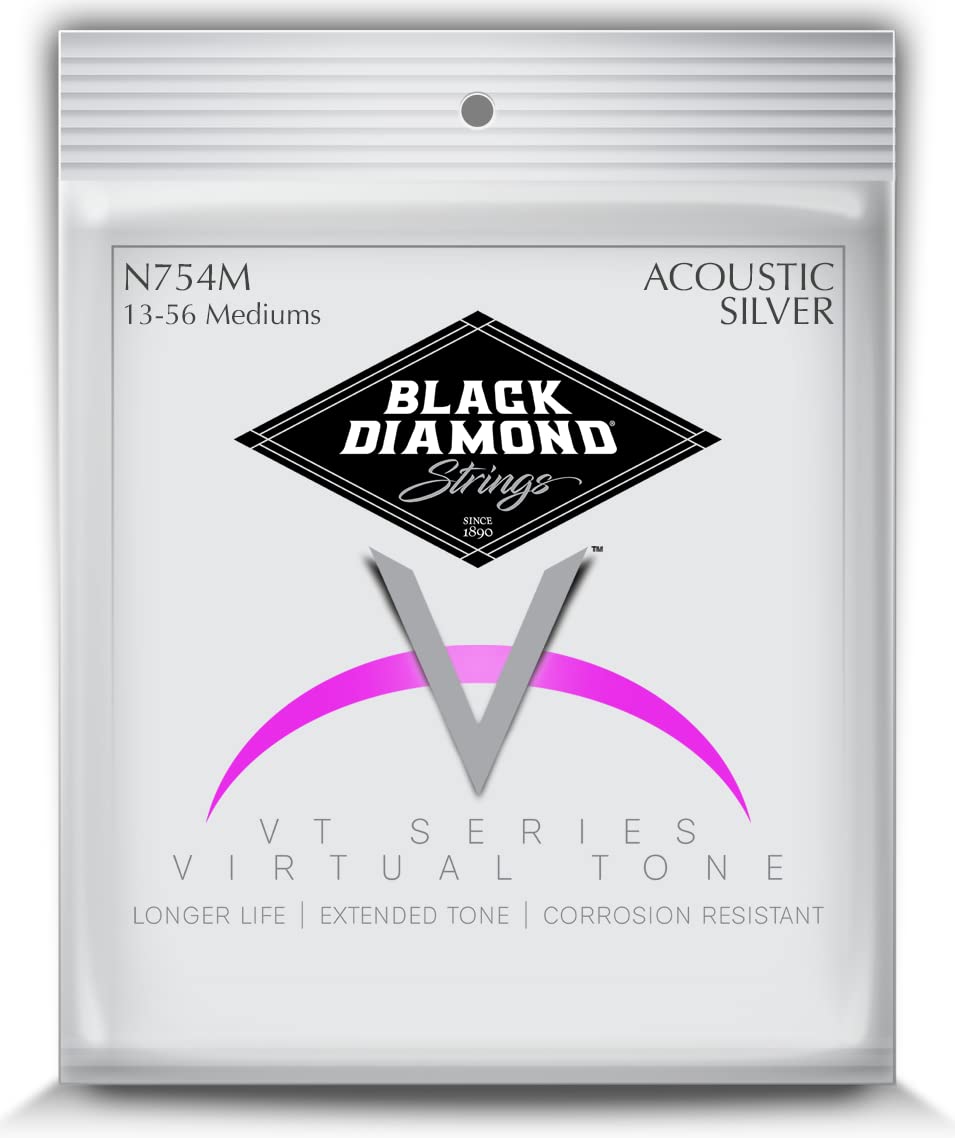 Black Diamond Strings N754M Acoustic Silver Wound Wound Medium .013P.017P.026S.035S.047S.056S
