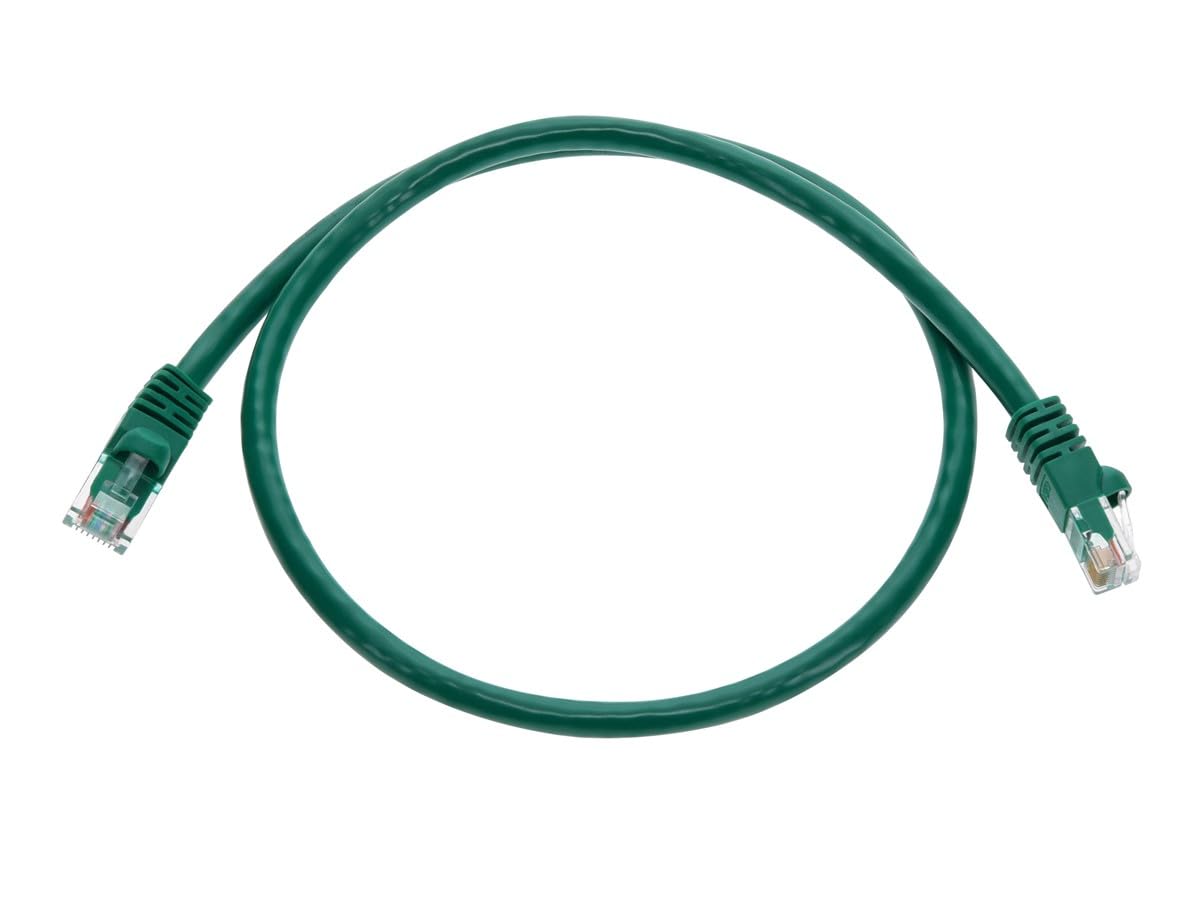 Monoprice Cat6 Ethernet Patch Cable   Snagless Rj45, Pure Bare Copper, 550Mhz, Utp, 24Awg, 3 Feet, Green   Fullboot Series