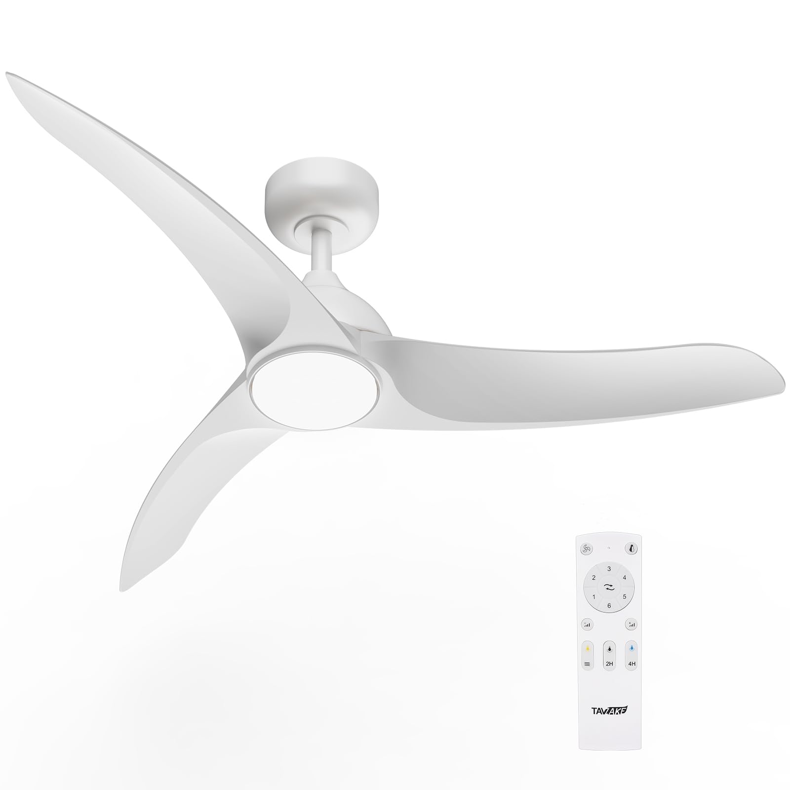 TAVZAKE Ceiling Fans with Lights, 42 inch Low Profile Ceiling Fan with Light and Remote Control, Flush Mount, 3CCT, Dimmable, Qu