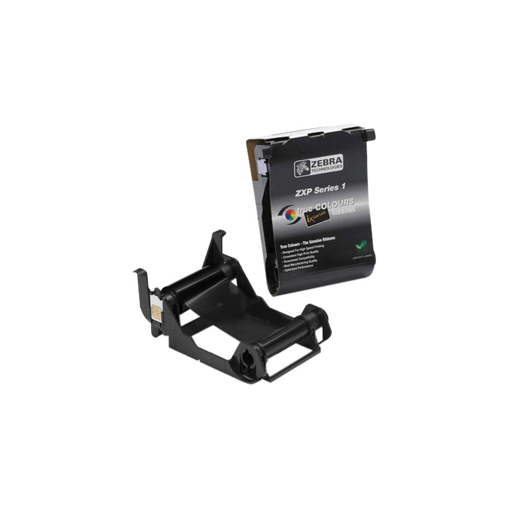 Zebra Technologies 800011 101 Load N Go Monochrome Ribbon For Zxp Series 1 Card Printer, Black, 1000 Labels Per Roll