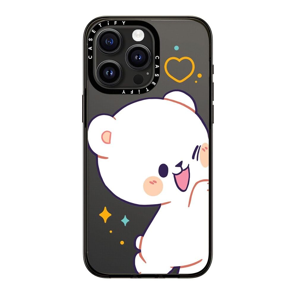 Casetify Compact Case For Iphone 15 Pro Max [2X Military Grade Drop Tested / 4Ft Drop Protection]   Bumping Milk   Clear Black