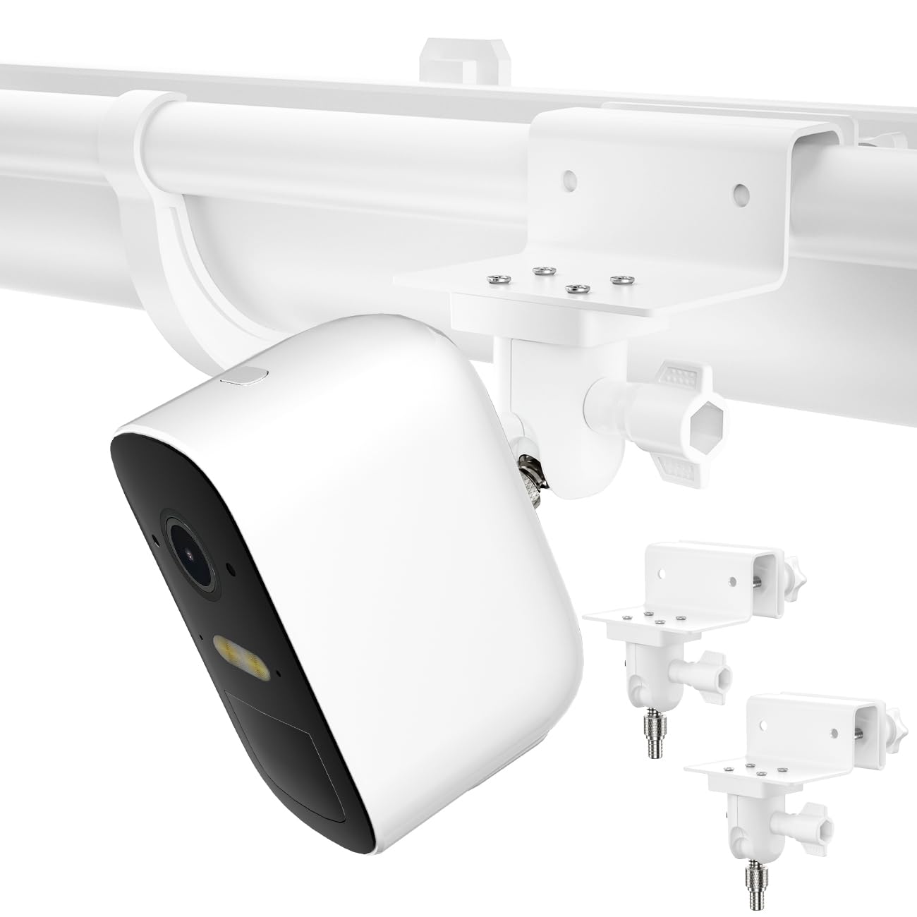 Okemeeo Universal Gutter Mount For Cameras With 1/4'' Screw Compatible With Arlo Essential, Arlo Ultra 2, Arlo Pro 5S, Arlo Pro 3, Arlo Pro 4, For Eufy Cam 2C And More (White, 2 Pack