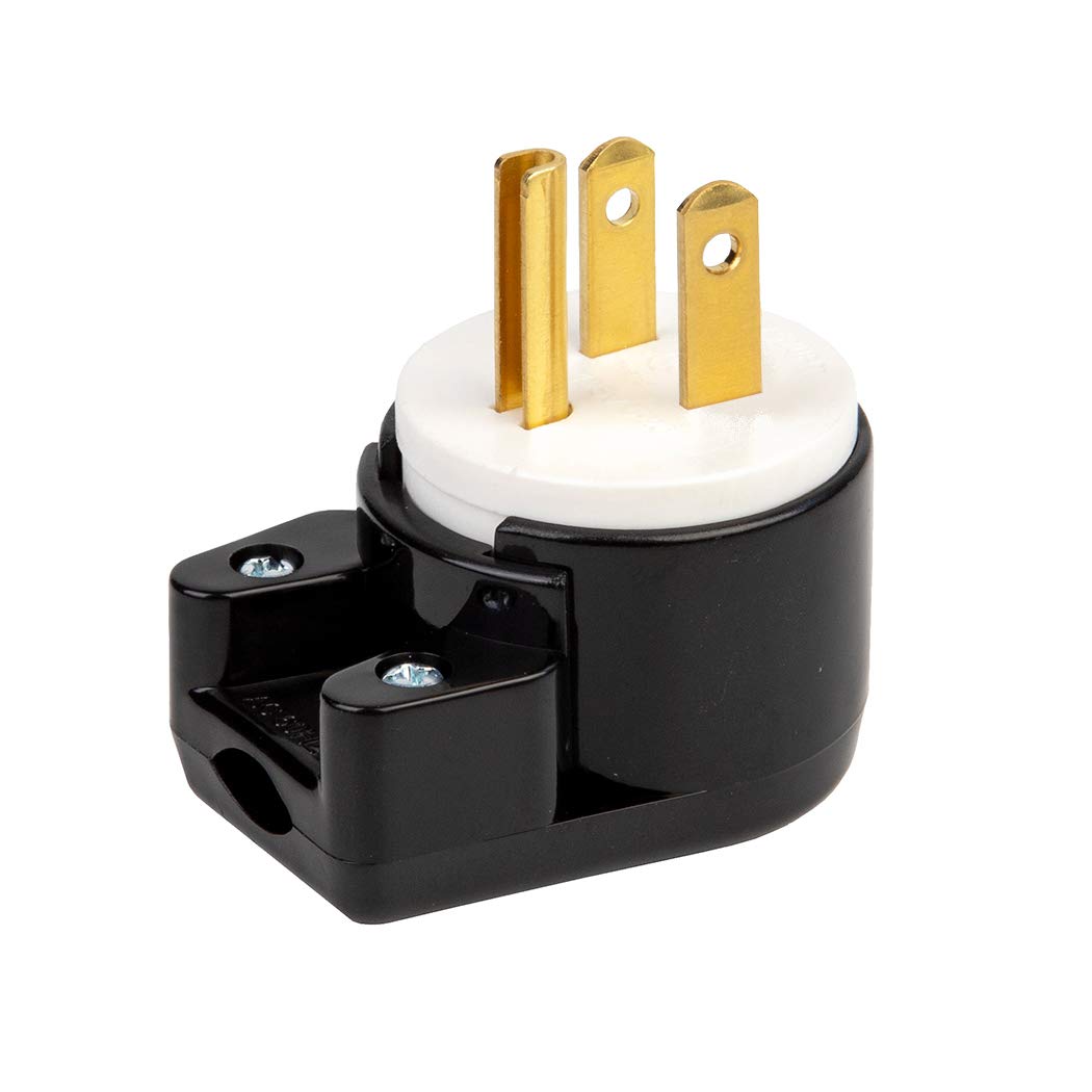 90 Degree Usa Canada Male Plug Nema 5 15P 3 Pole Angle Diy Plug, 15A 125V Usa 3Pin Right Angle Ac Plug, Nema 5 15P Angled Rewire