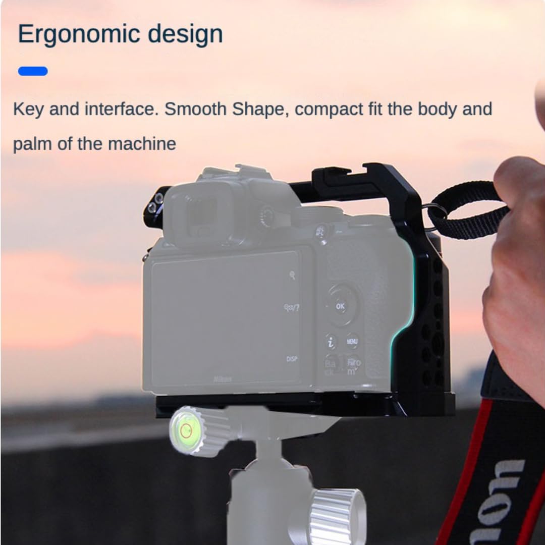 Novelgoal Aluminum Alloy Camera Cage Compatible With Nikon Z50 Protection Frame With Cold Shoe Mount 1/4 3/8 Threads Dslr Access