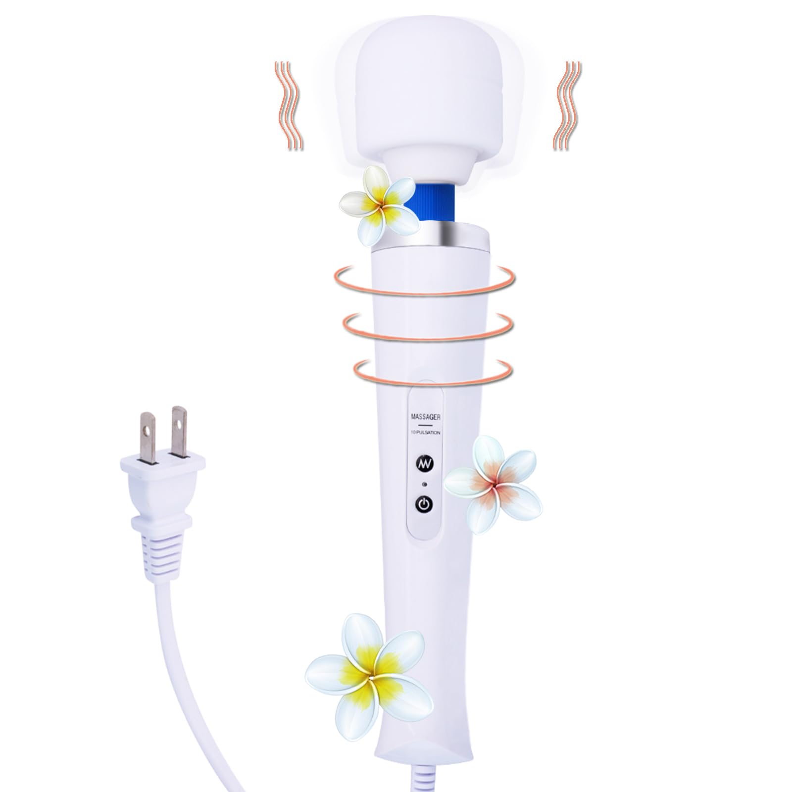 VZVJTR Electric Muscle Massager, Handheld Relaxation Tool, Body Muscle Deep Tissue Massage for Neck Back Shoulder Foot (White)