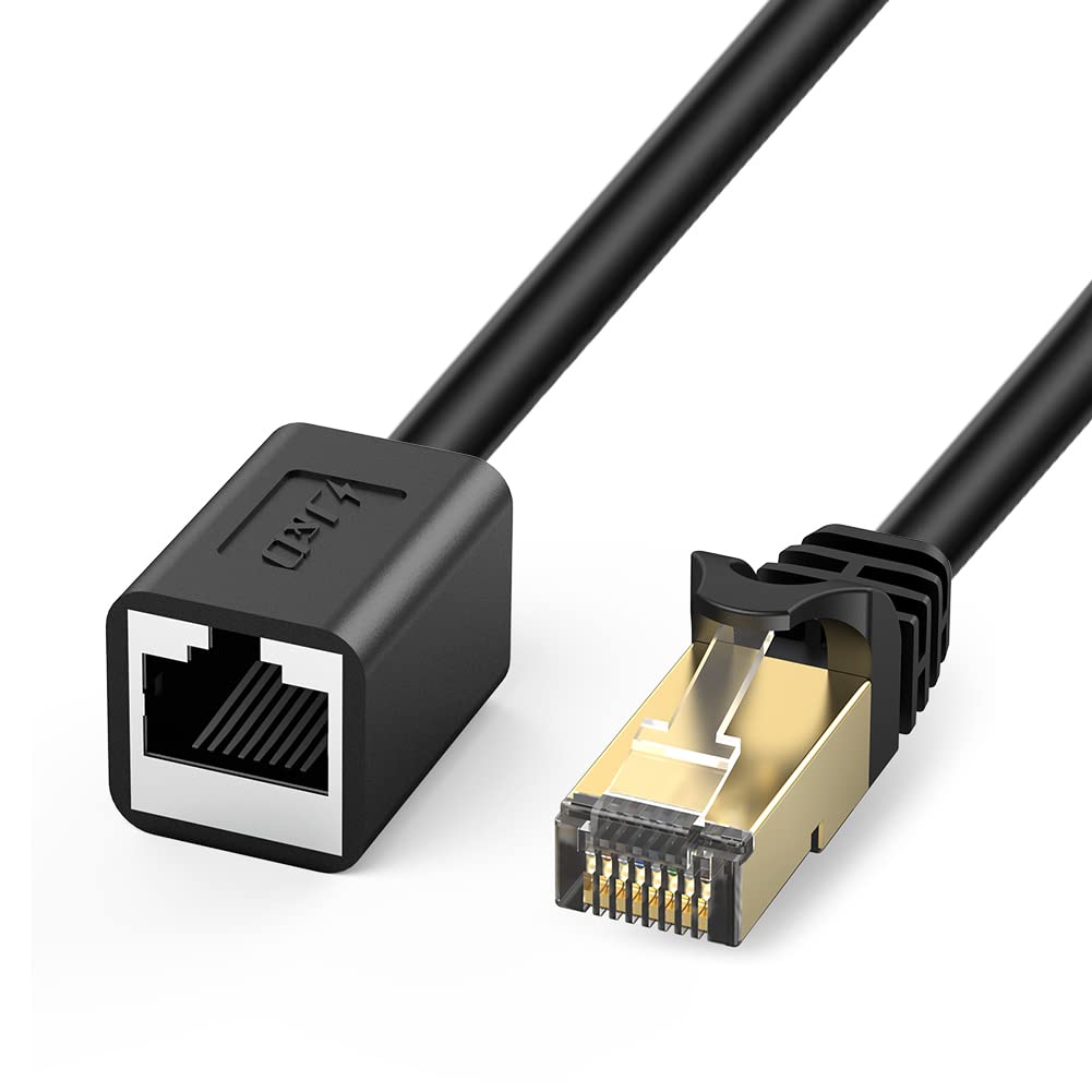 J&D Ethernet Extension Cable, Cat 6 Ethernet Extender Cable Adapter (6 Feet) Support Cat6 / Cat5e / Cat5 Standards, RJ45 Cords S