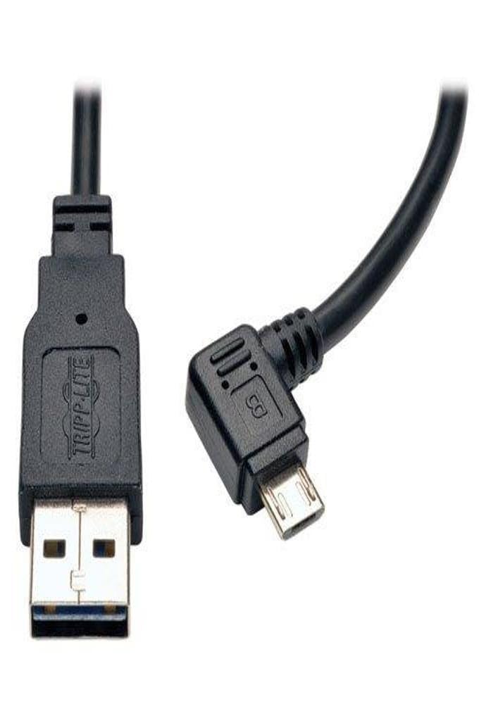 TRIPP LITE Reversible USB Charge Cable A to Right Angle 5-Pin Micro B (UR05C-003-RB),Black