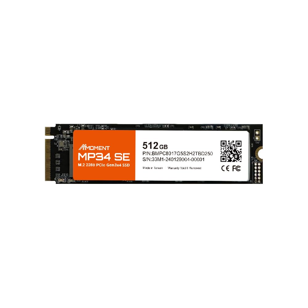 Mmoment Mp34 Se 512Gb Pcie Gen3 Nvme M.2 2280 Internal Solid State Drive, Gen3.0X4 Read Speed Up To 2100Mb/S For Latop And Pc