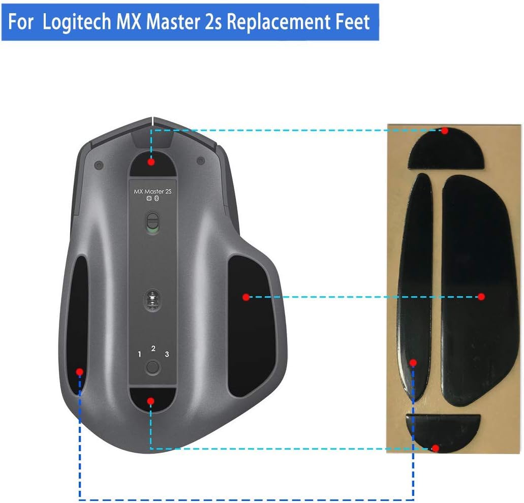 Mars Fox Mice Skates Mouse Feet For Logitech Mx Master 2S Mouse   Thickness 0.7Mm(Come With 2 Sets/Pack)