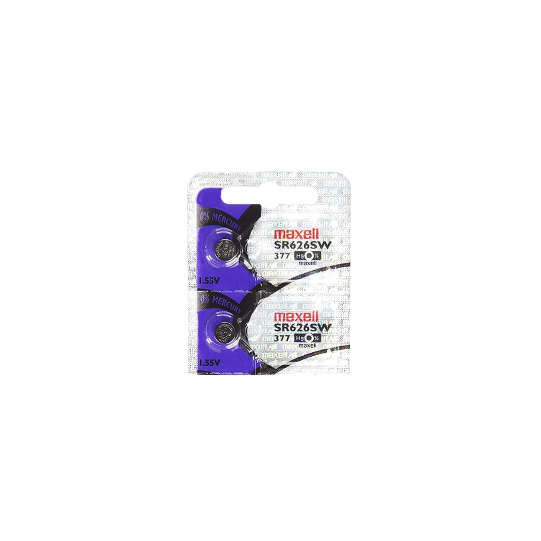 2 X Maxell Sr626Sw 377 1.55V Silver Oxide Button Cell Watch Battery   Official Genuine Maxell
