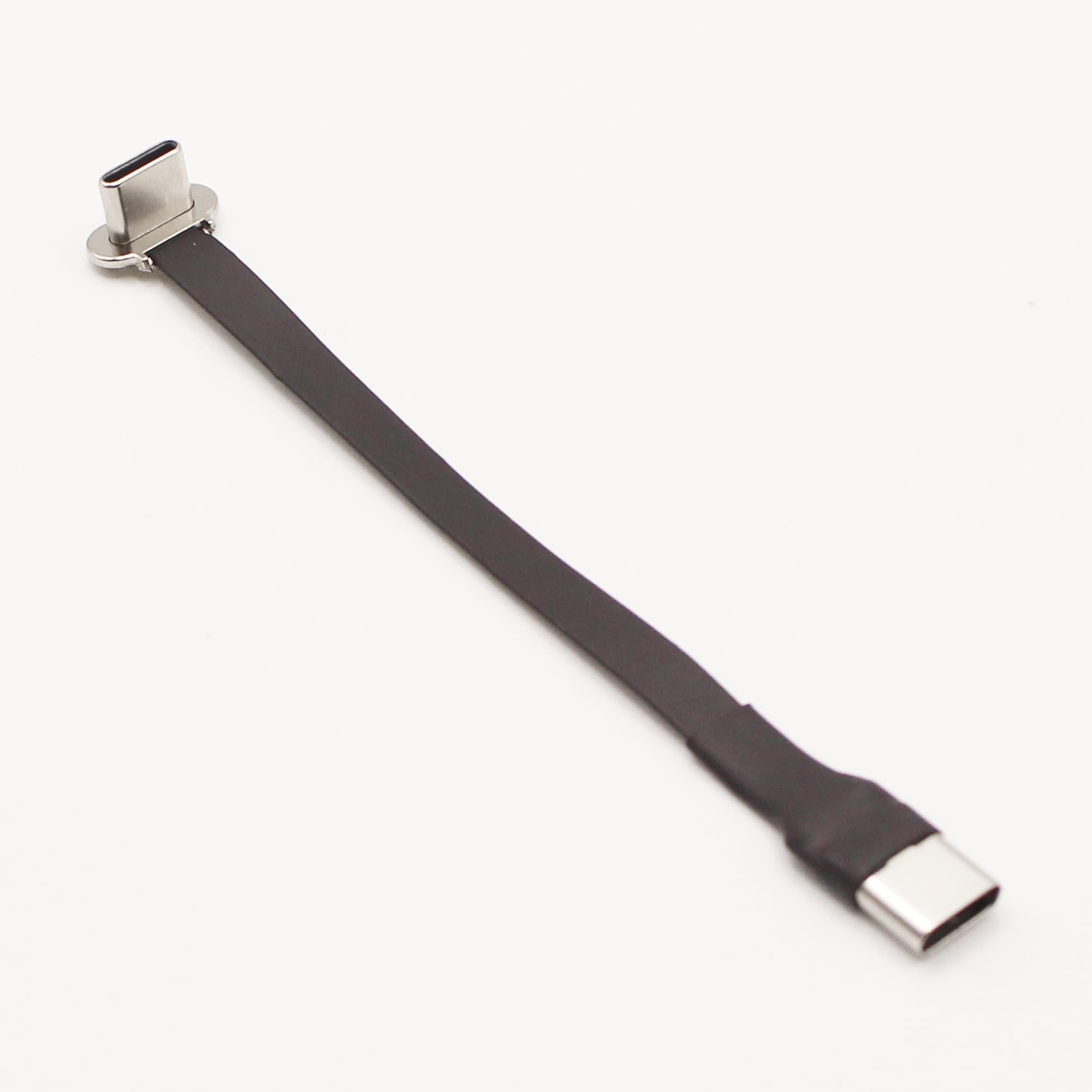 Xilaghy Right Angle USB C Flat Extension Cable 90 Degree USB C Male to Female Fast Charge Data Cord for Power Banks Phone(3.9in/