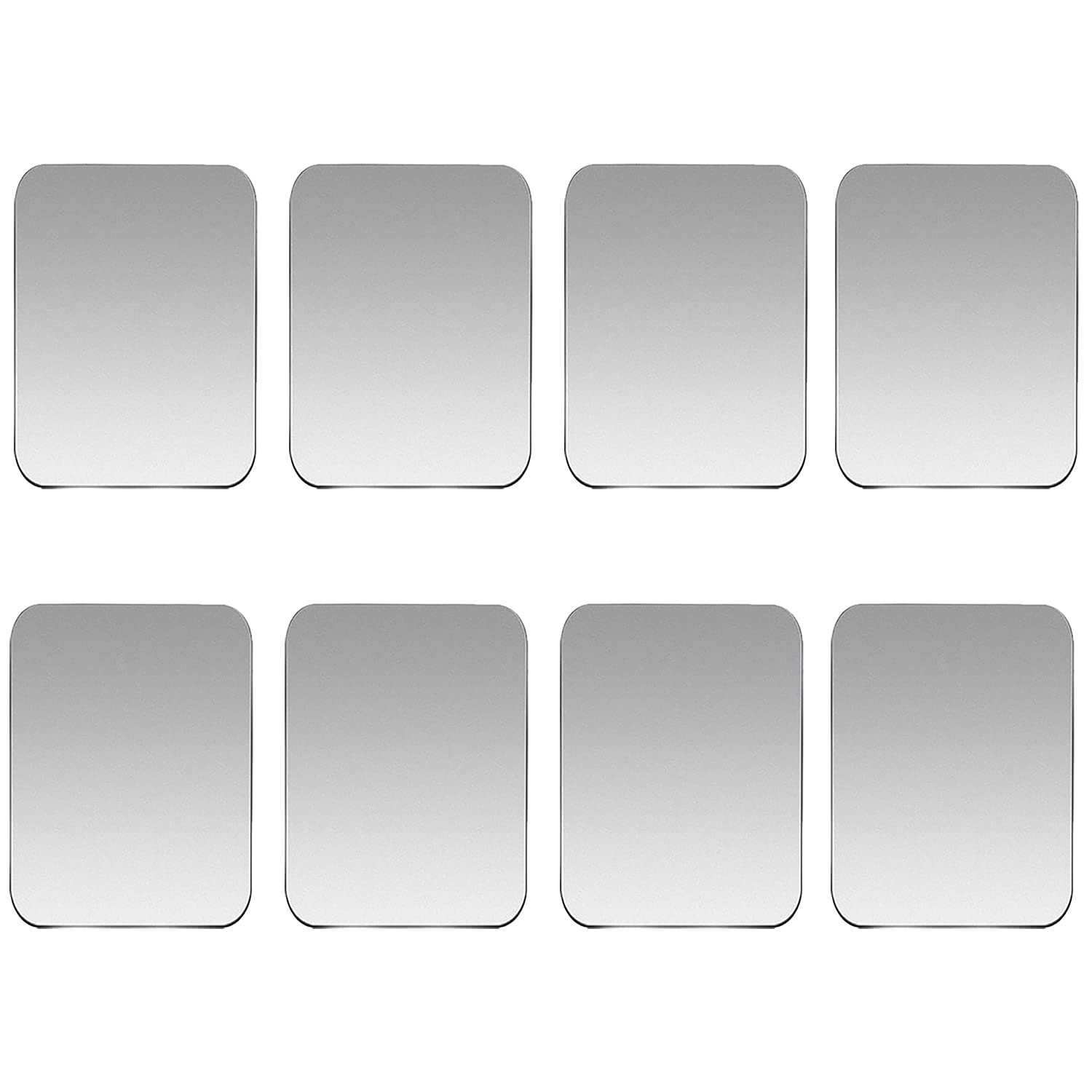 Metal Plates For Magnetic Car Mount, Wall, Phone Holder. Replacement Set Of 8 Large Silver Iron Discs Without Holes For Magnets.