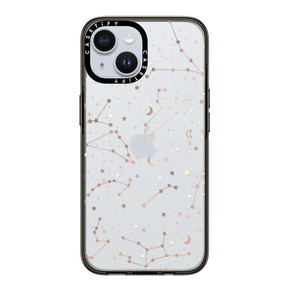 Casetify Compact Case For Iphone 15 [2X Military Grade Drop Tested / 4Ft Drop Protection]   Space Pattern On Clear Background
