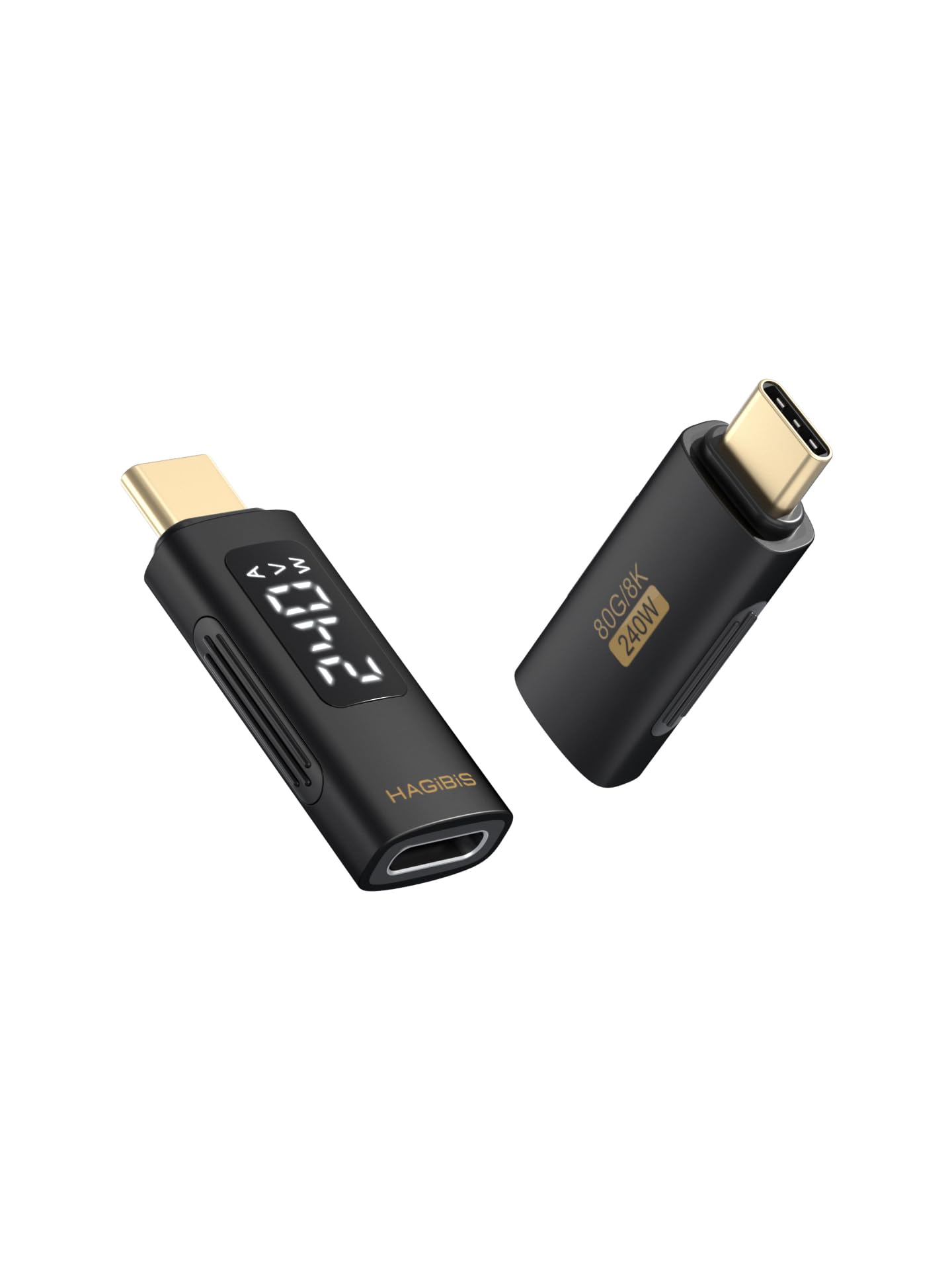 Hagibis LED Display USB C Adapter 240W 80Gbps 8K@60Hz, USB4 V2.0 Connecter for Thunderbolt 4/3, iPhone 16 15 Pro Max, Current Vo