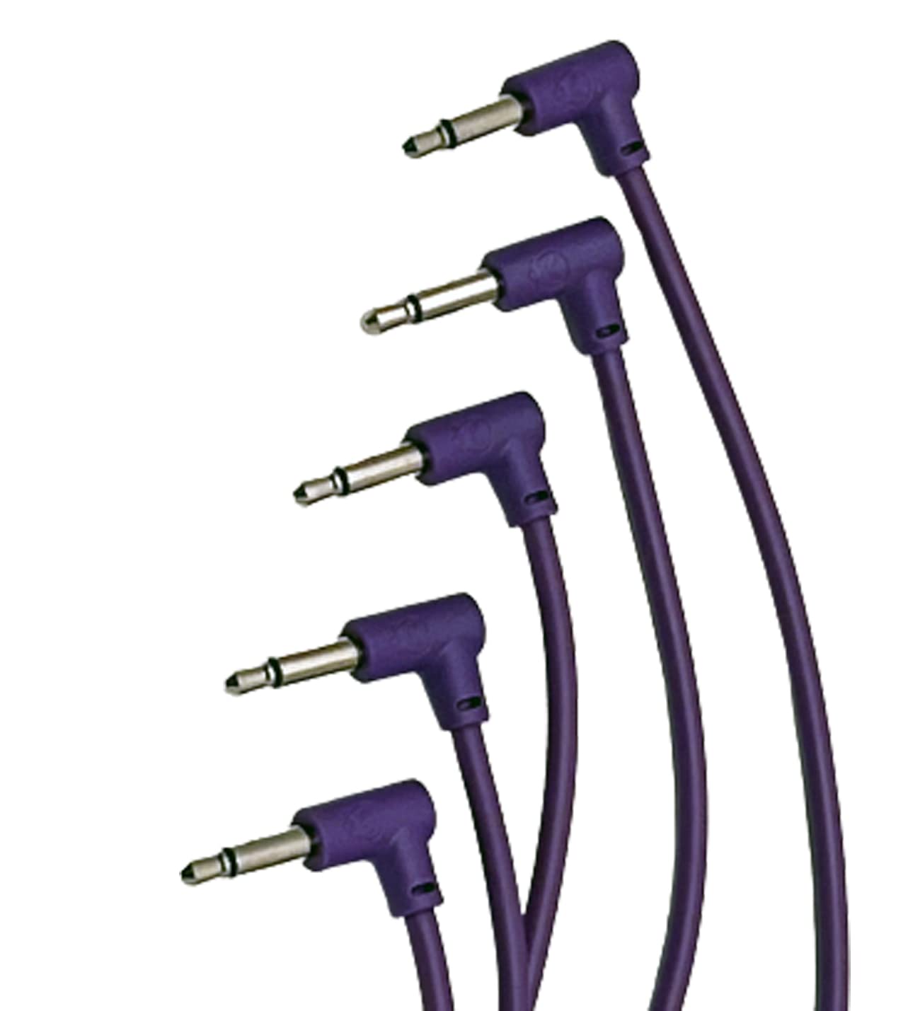 Starving Students Music Supplies Luigis Modular M Par Right Angled Eurorack Patch Cables   Package Of 5 Purple Cables, 12'' (30