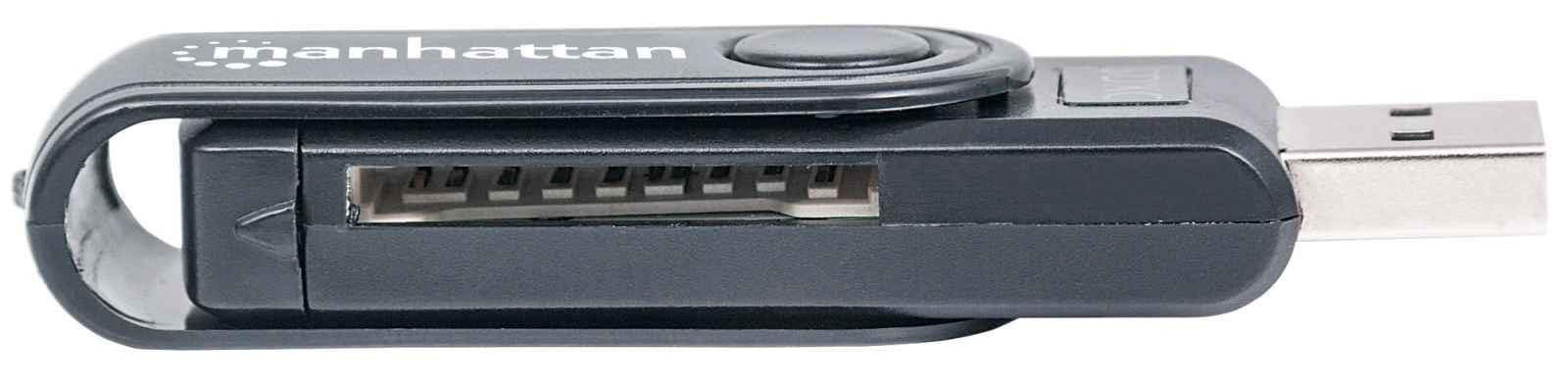 Manhattan Mini Multi-Card Reader/Writer, Superspeed Usb 3.0, External Card Reader & Writer, 24-In-1, Mobile