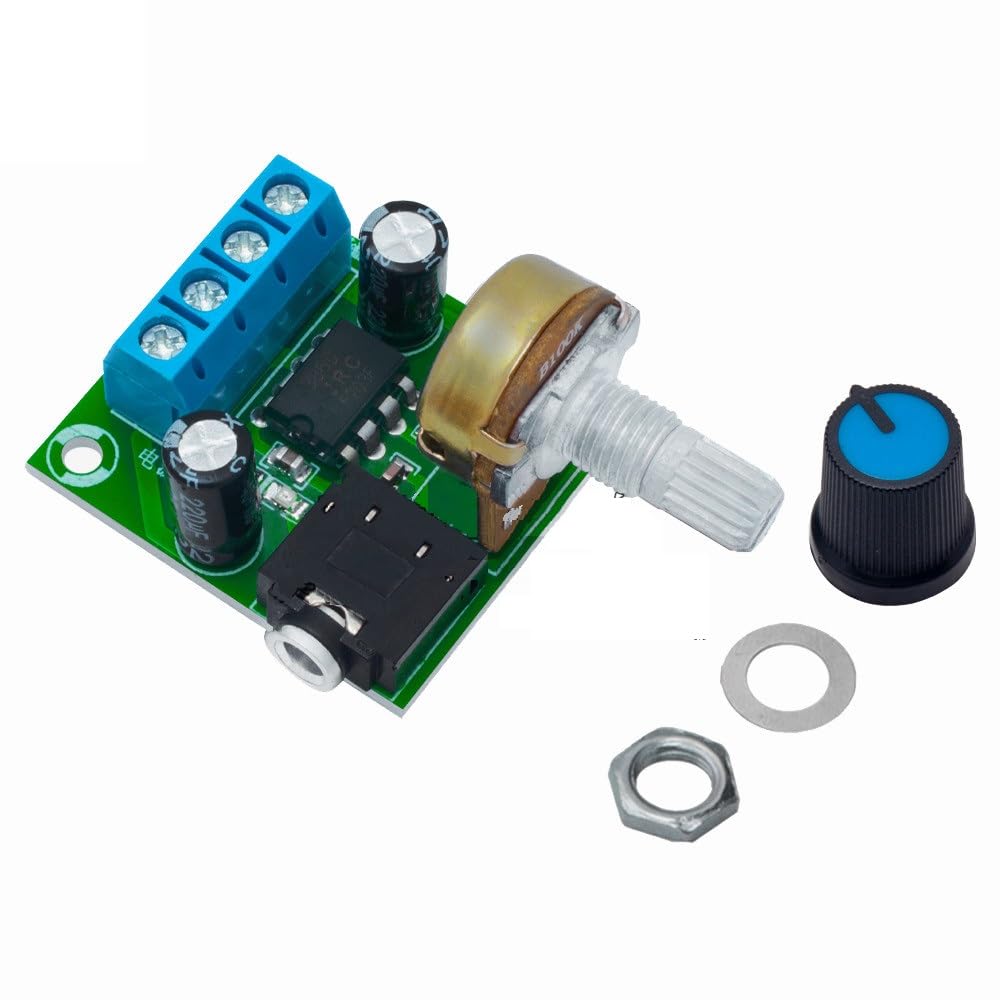 Wwzmdib 3Pcs New Version Lm386 Audio Amplifier Module Dc 3 12V Adjustable Power Amplifier Board Support 0.5W 10W Speakers