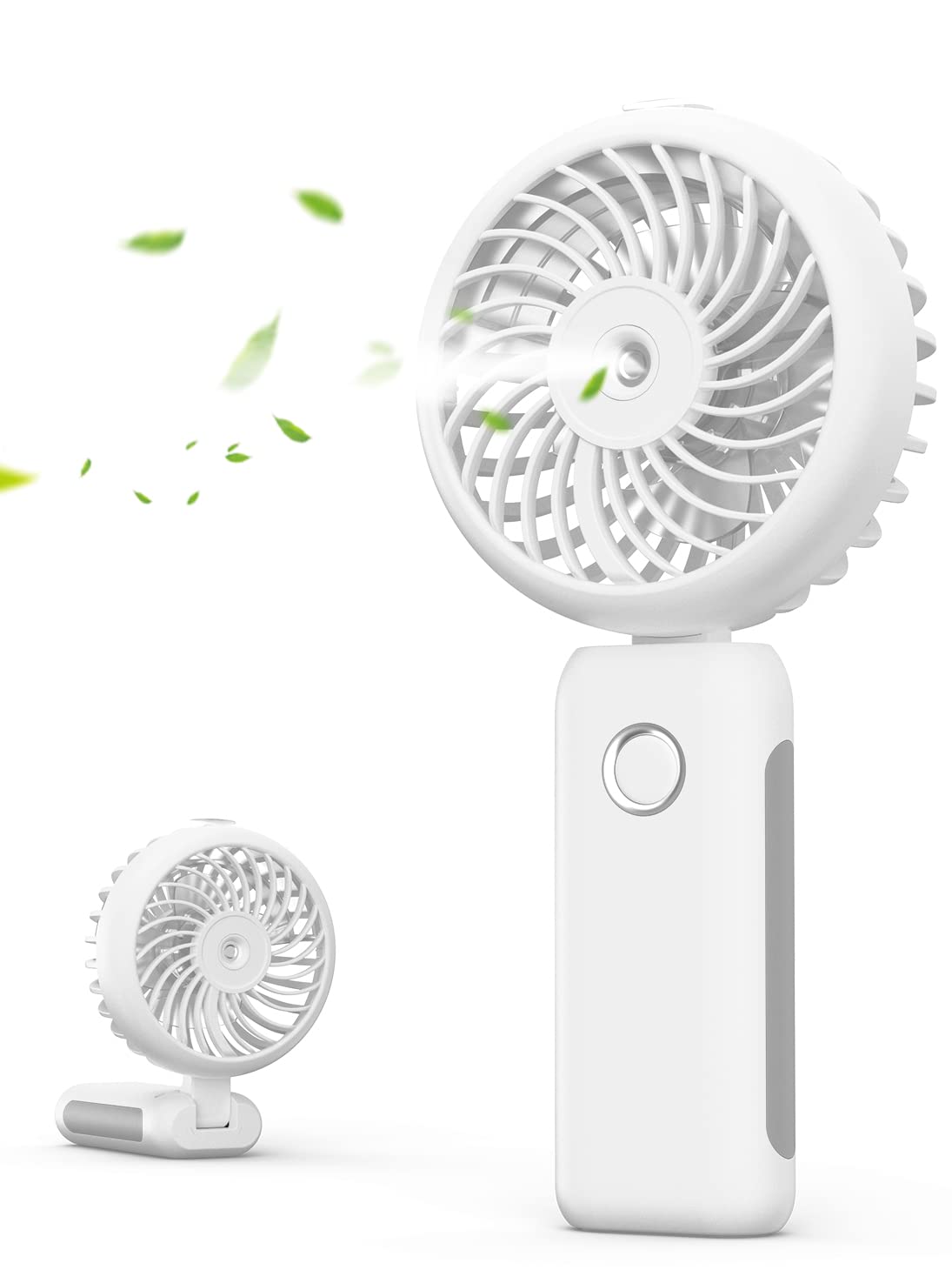 RNKRUN Portable Handheld Misting Fan, 4000mAh USB Rechargeable Personal Mister Foldable Fan Battery Operated Spray Water Mist Fa