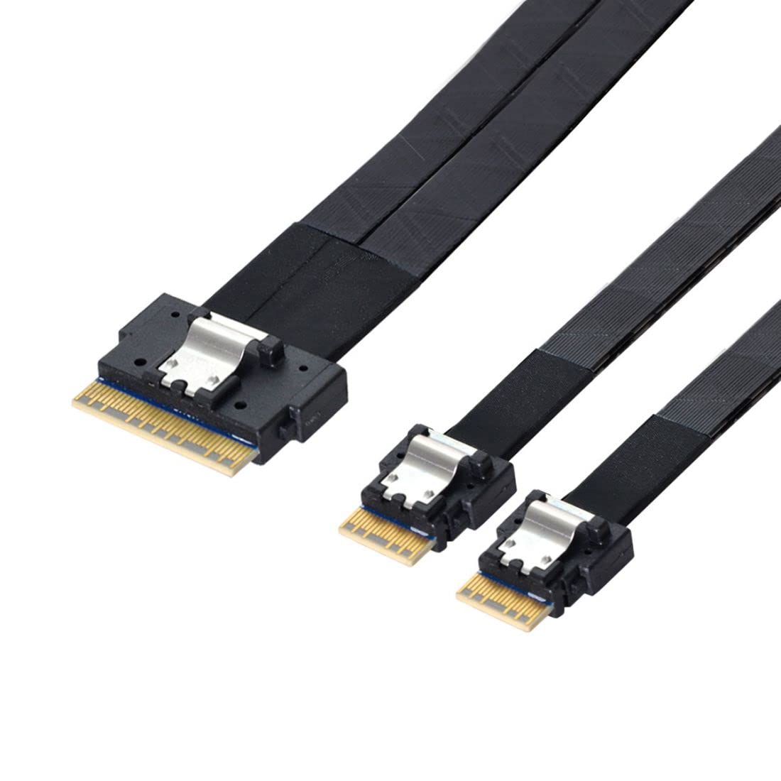Chenyang Cy Sff 8654 8I 74Pin Male To Dual Sff 8654 4I 38Pin Male Pci E Ultraport Slimline Sas Slim 4.0 Cable 40Cm Pci Express