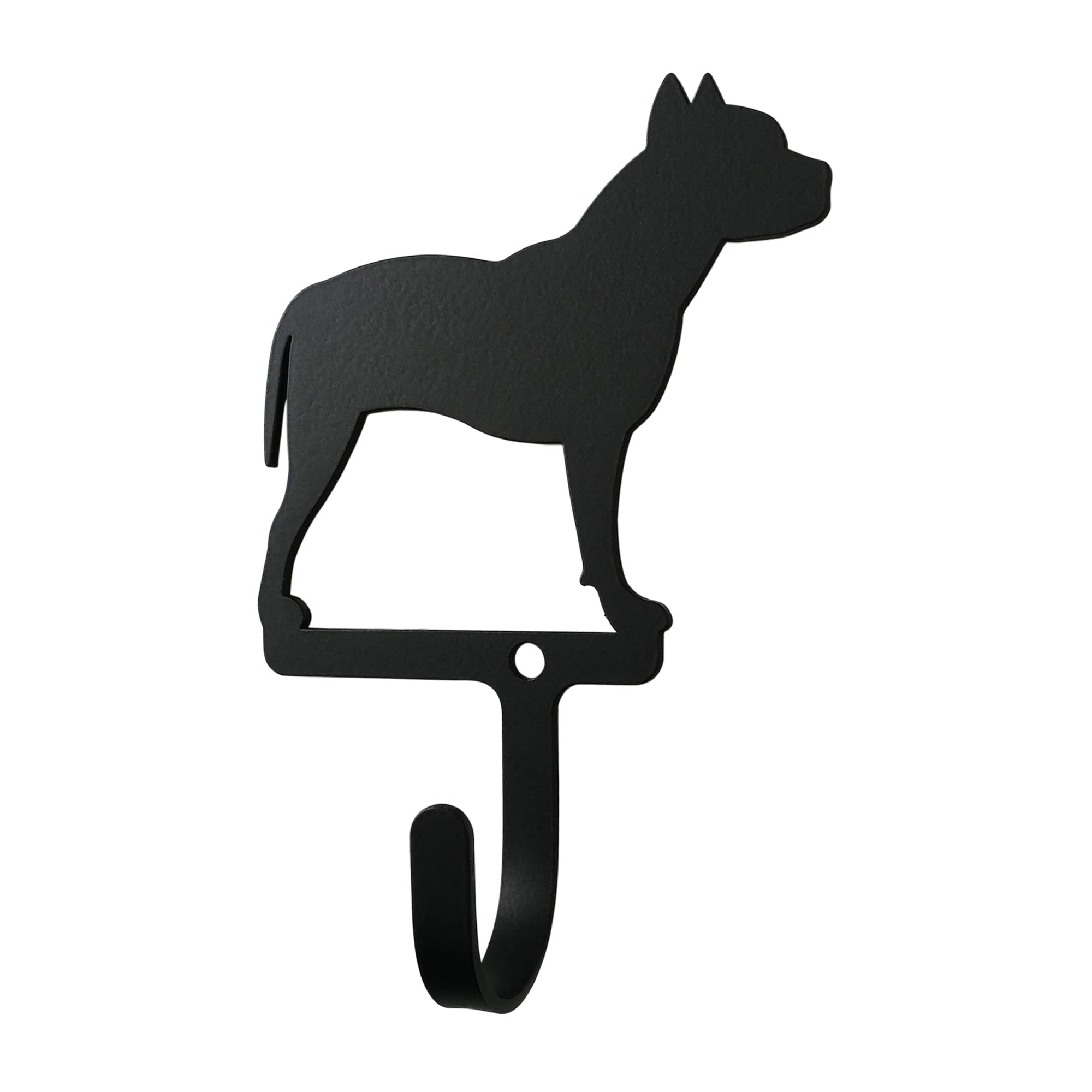 Village Wrought Iron WH-357-S 4.75 Inch New- Pit Bull - Wall Hook Small, Black