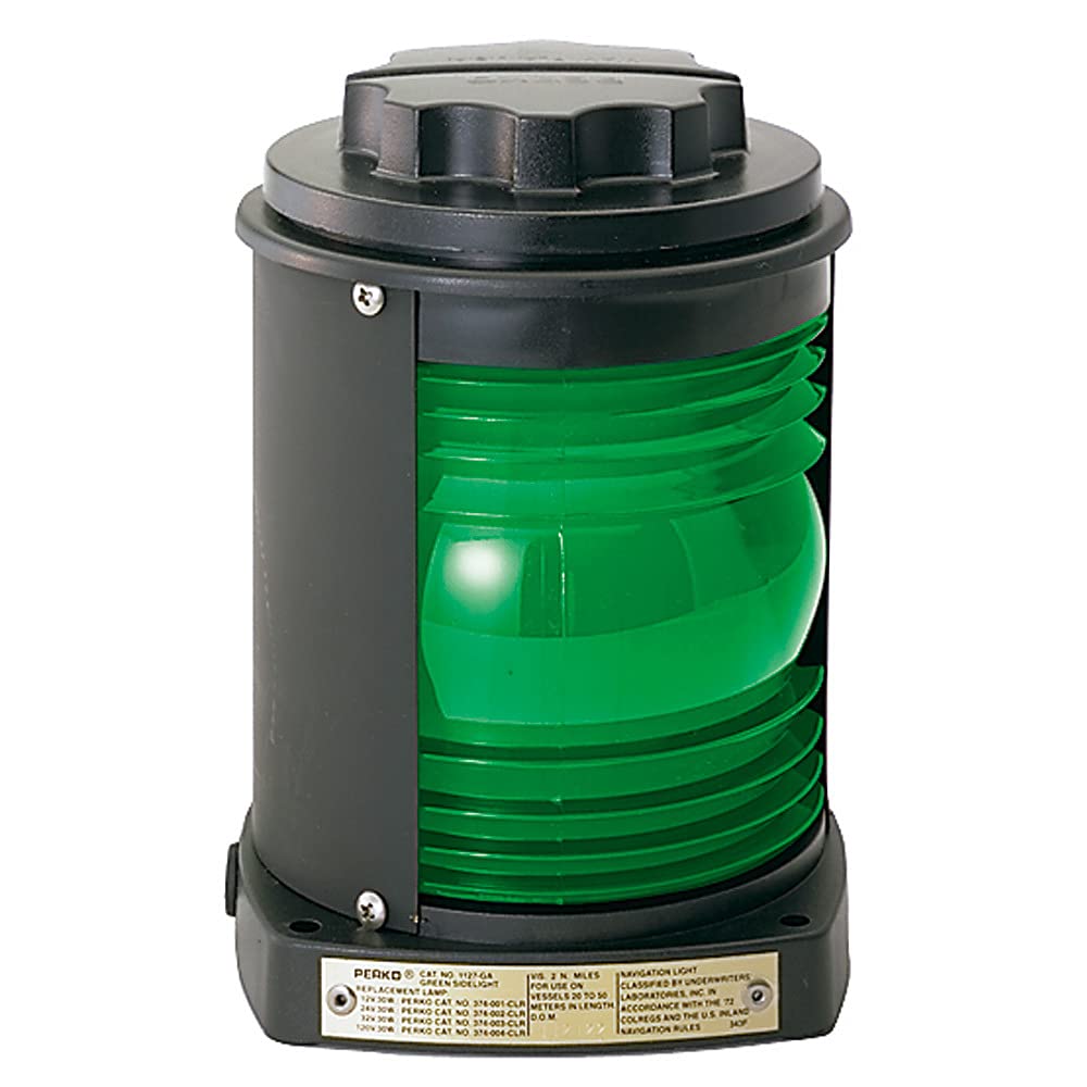 Perko Side Light - Black Plastic, Green Lens,WBLITB0010L31XG