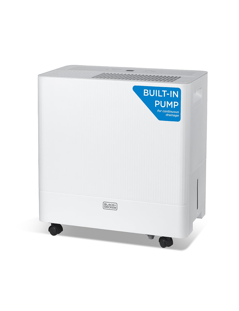 BLACK+DECKER 50-Pint Portable Dehumidifier with Built-in Pump, Dehumidifier with Pump for up to 4500 Sq. Ft., For Home and Large