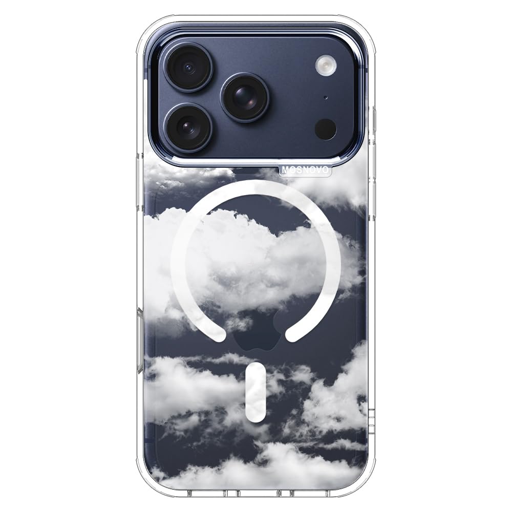 MOSNOVO for iPhone 17 Pro Case | Compatible with Magsafe | Military Grade 6.6ft Drop Tested | Camera Control | Clear with Cloud 