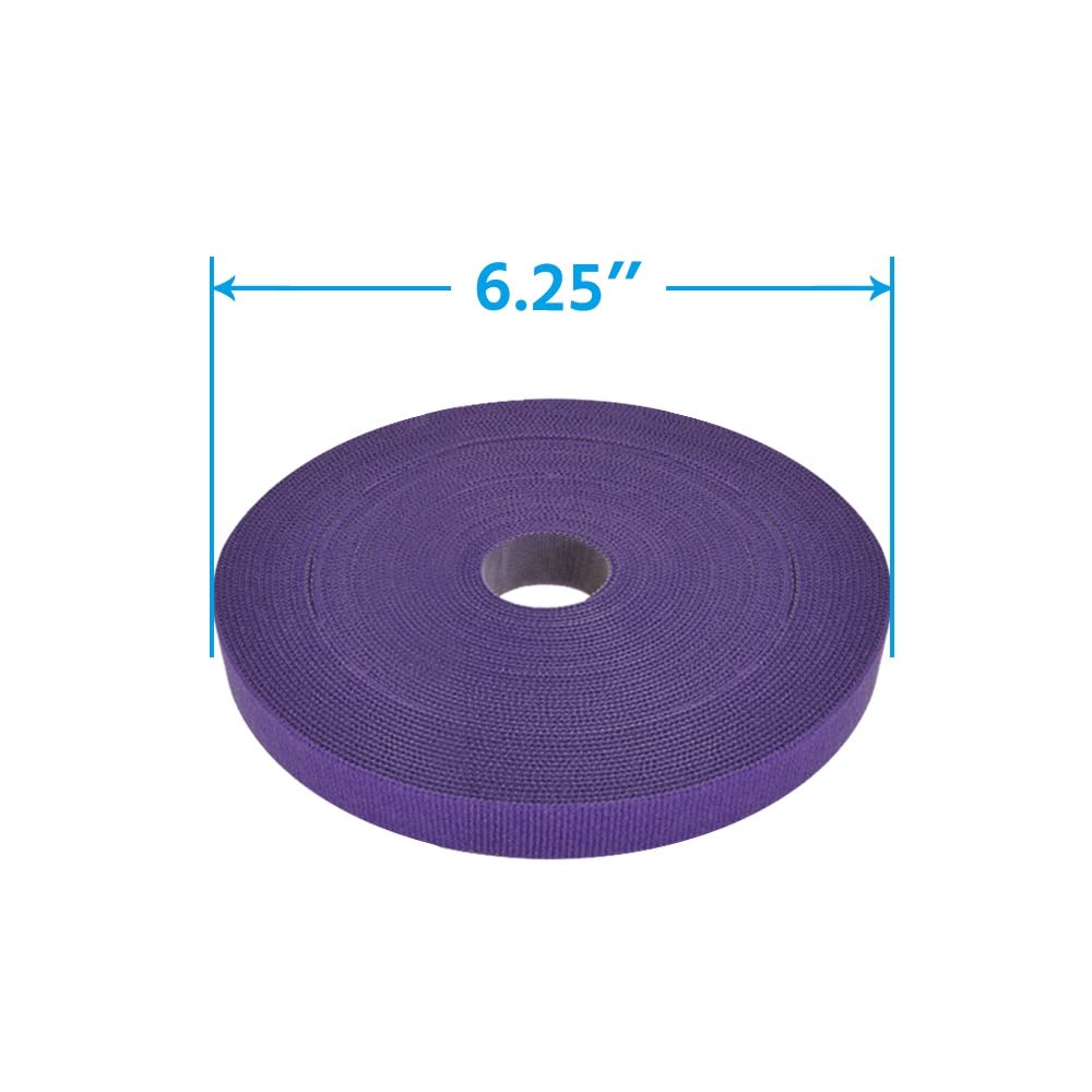 DIGITMON Hook and Loop Fastening Strap Tape Cable Tie Roll 50Ft 0.8" Width Purple