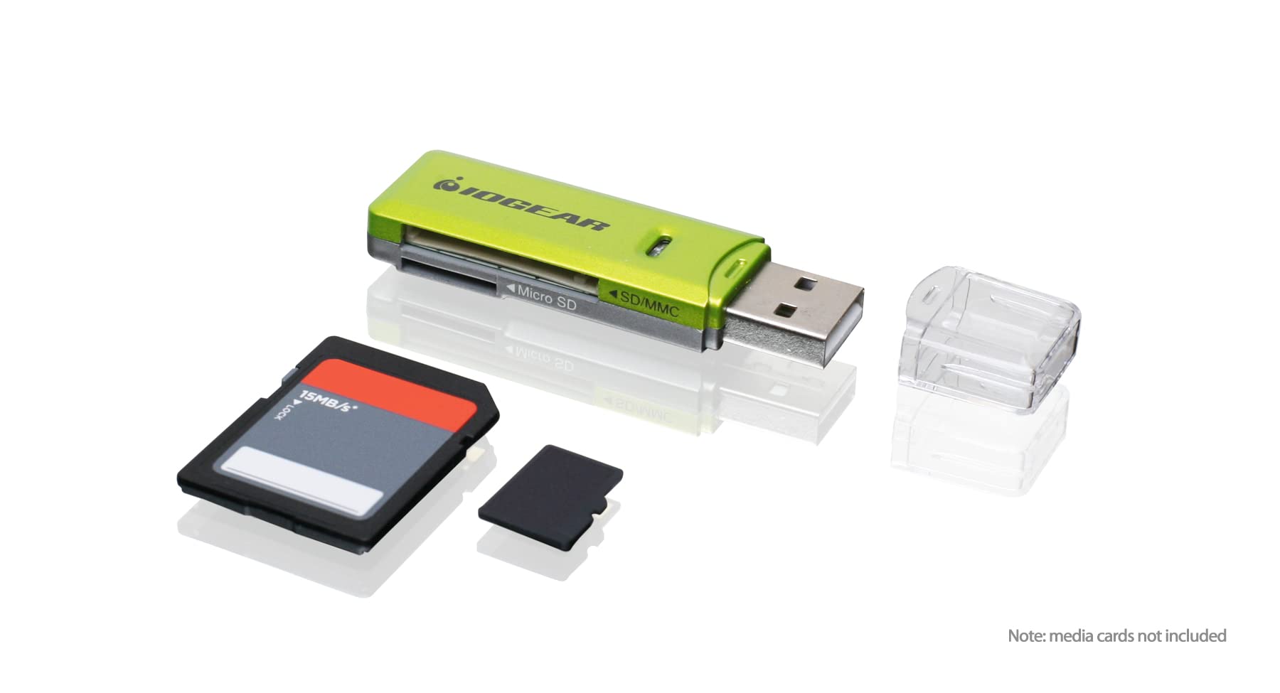 Iogear Sd/Microsd/Mmc Card Reader/Writer, Gfr204Sd Green