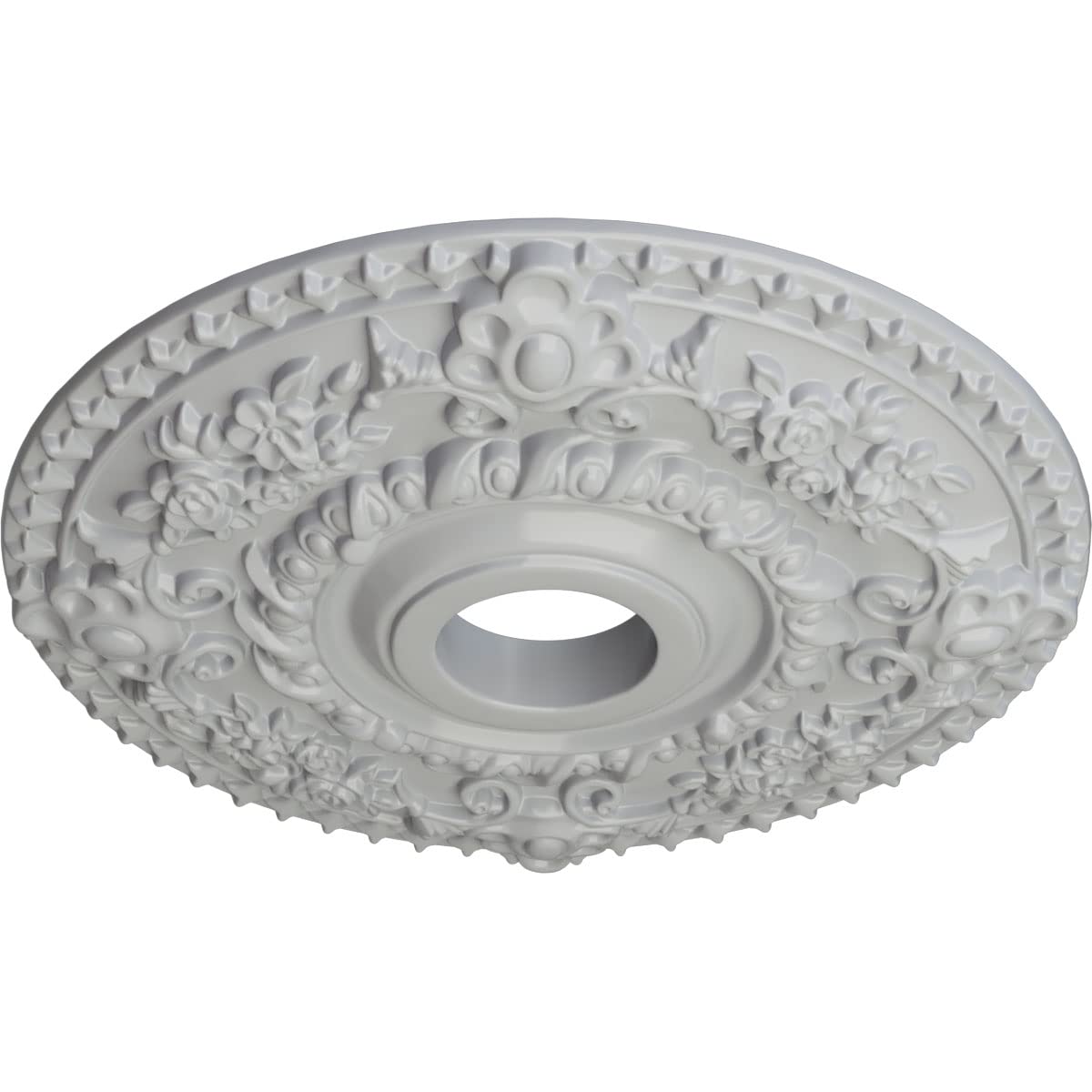 Ekena Millwork Cm18Rofrf Rose Ceiling Medallion, Frost