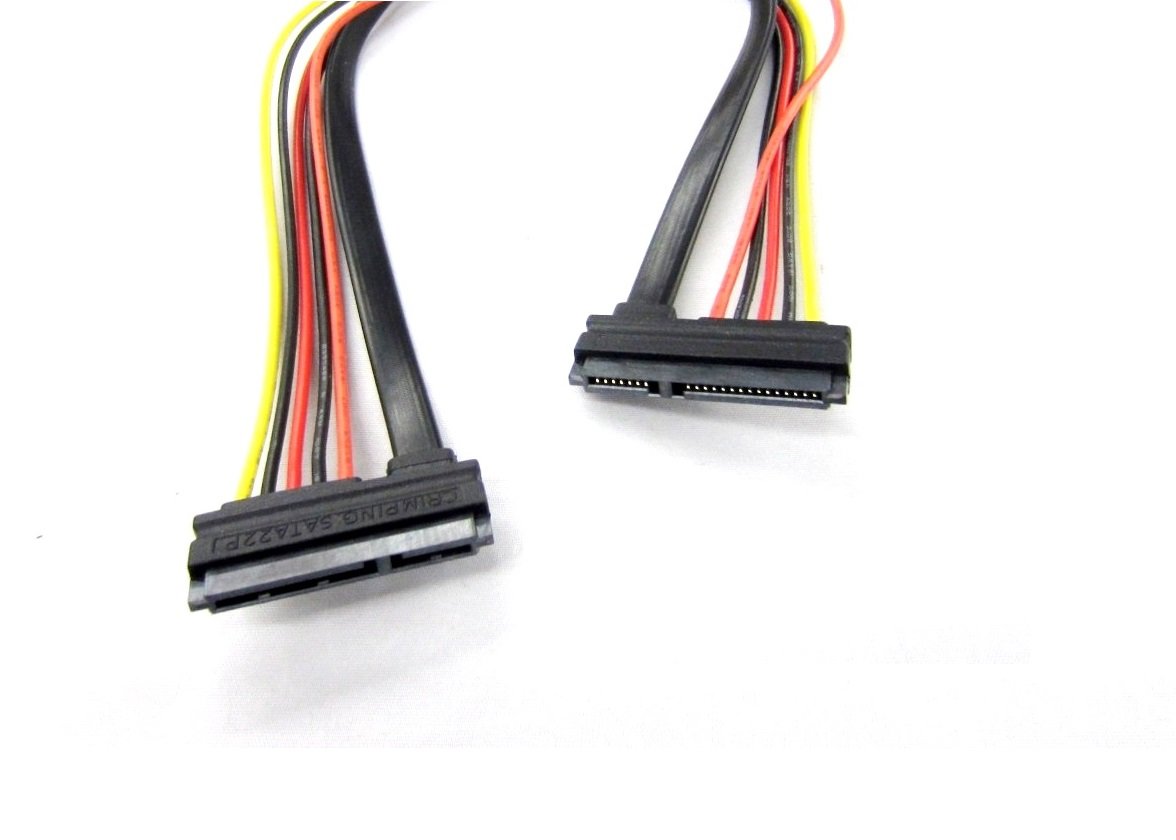 22 Pin Sata Female To 22 Pin Sata Female Power & Data Cable   1 Meter