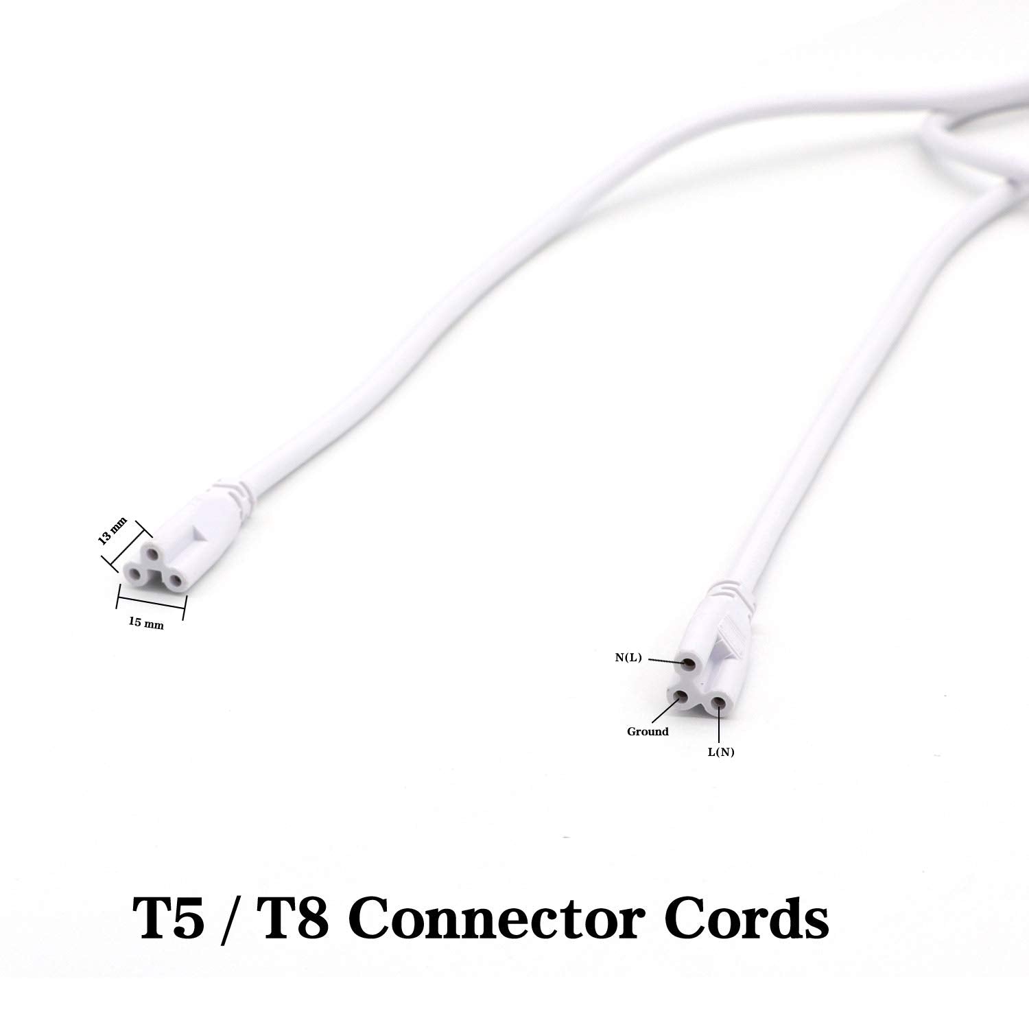 T5 T8 Extension Cords, 9Ft Connector Cord, 3 Prong Extended Power Cable For Integrated Led Tube Light, Single Led Shop Garage Li