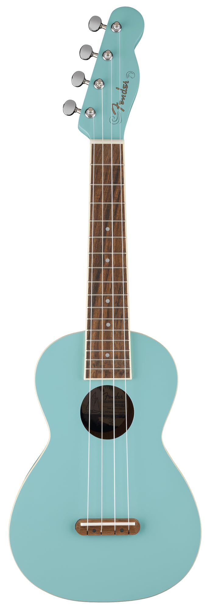Fender Monterey Concert Ukulele - Daphne Blue Bundle With Gig Bag, Tuner, And Austin Bazaar Instructional Dvd
