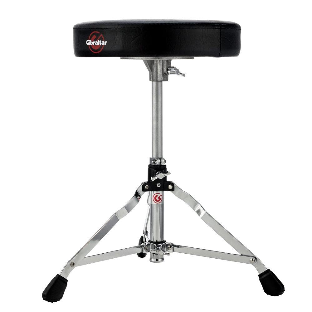 Gibraltar Drum Seat Throne, 13    Round Vinyl Seat, Adjustable Height, Cushioned Top with Memory Lock, Single-Braced Collapsible