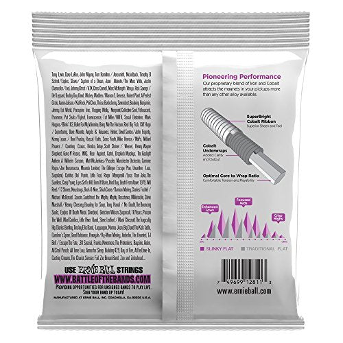 Power Slinky Cobalt Flatwound Electric Bass Strings 55 110 Gauge