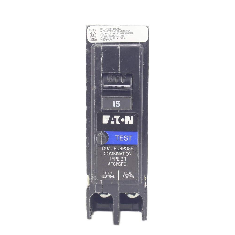 Br 15 Amp 1 Pole Dual Function (Arc Fault/Ground Fault) Plug On Neutral Circuit Breaker