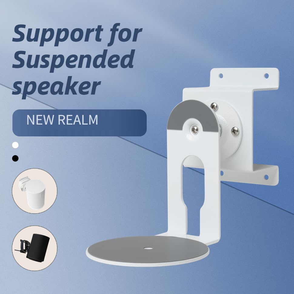 Shinar Metal Wall Mount Compatible With Sonos Era 100 Swivels Up To 360 / Tilts  70 / +70 Rotation Without Adjusting Screws Max.