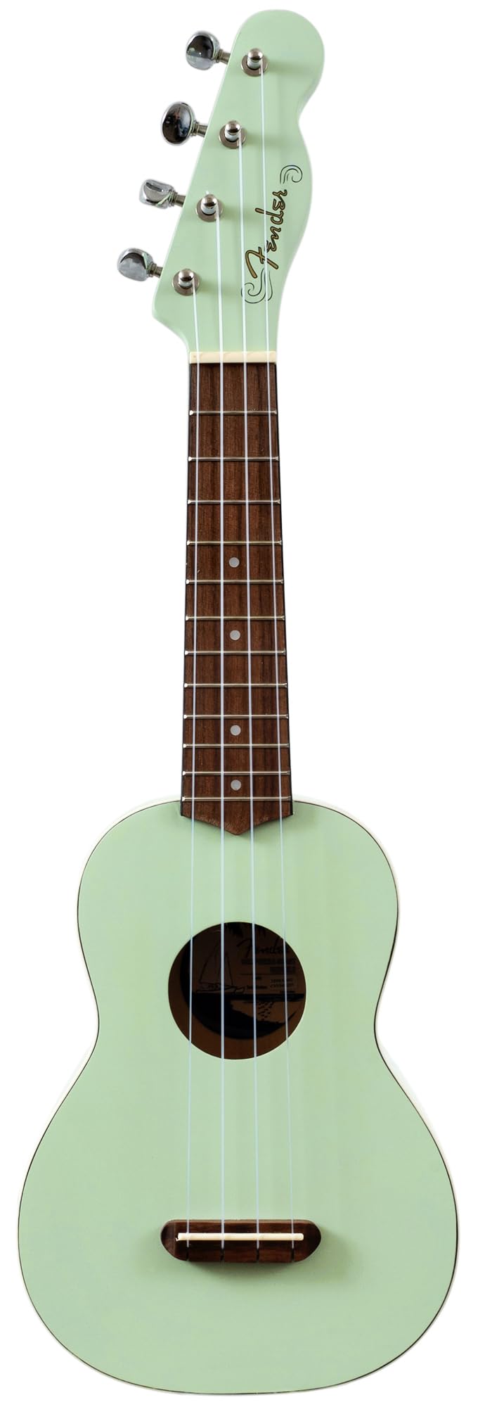 Fender Venice Soprano Ukulele   Surf Green Bundle With Gig Bag, Tuner, And Austin Bazaar Instructional Dvd