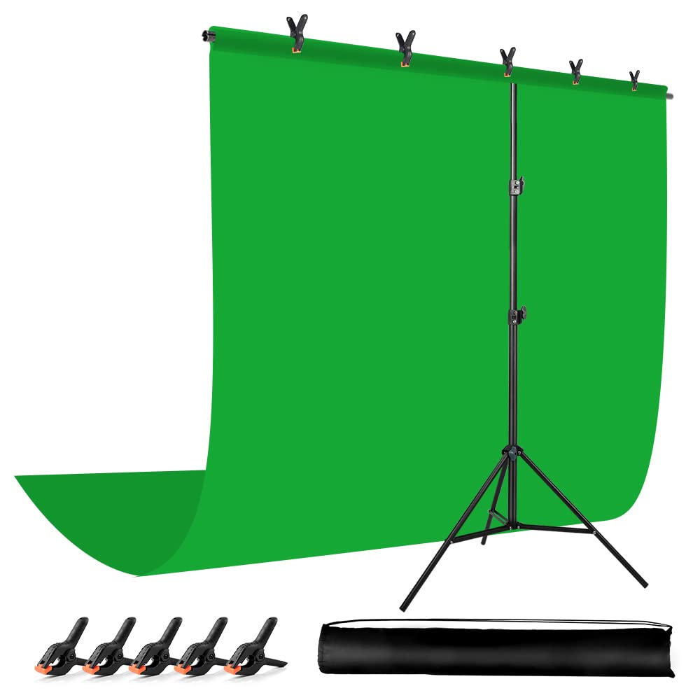 Jebutu Green Screen Backdrop With Stand For Streaming, 6.5X 10Ft (Wxh) Protable Green Screen With 6.3 X 6.5 Ft Stand Kit, Greens